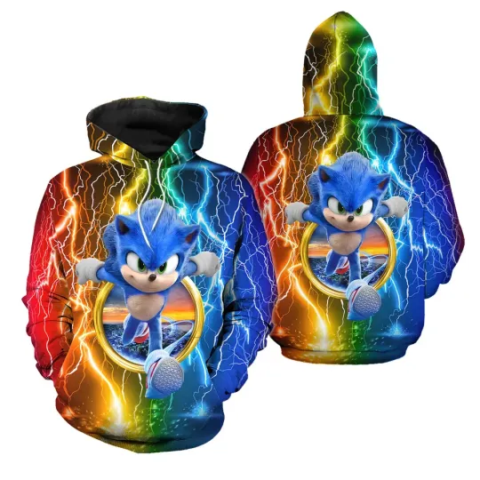 Sonic the Hedgehog All Over Print Hoodie 3D Full Sizes