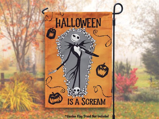 Disney Halloween Nightmare Before Christmas Garden Flags, Christmas Decor