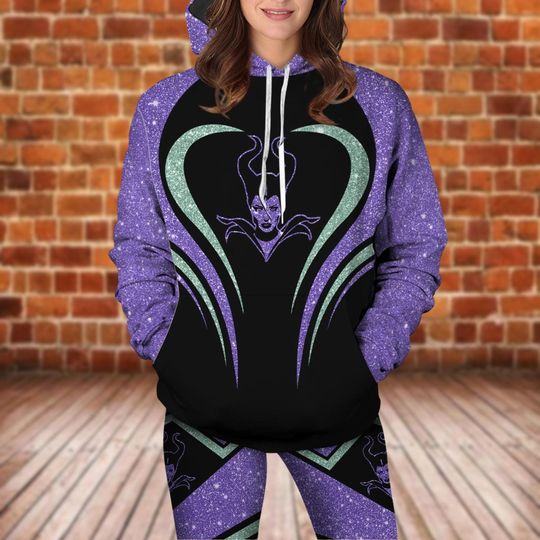 Halloween Maleficent Hoodie Legging, Disney Villains