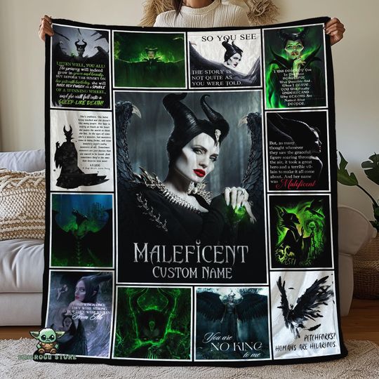Custom Maleficent Pictures Collage Blanket, Disneyland Maleficent Fleece Blanket