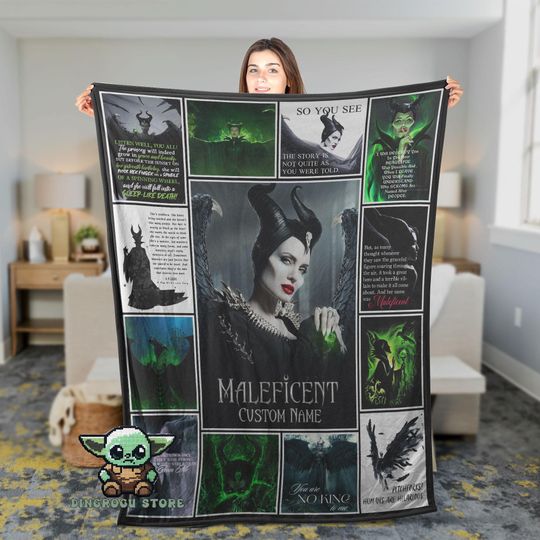 Custom Maleficent Pictures Collage Blanket, Disneyland Maleficent Fleece Blanket