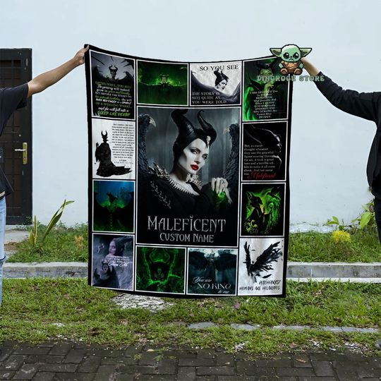 Custom Maleficent Pictures Collage Blanket, Disneyland Maleficent Fleece Blanket