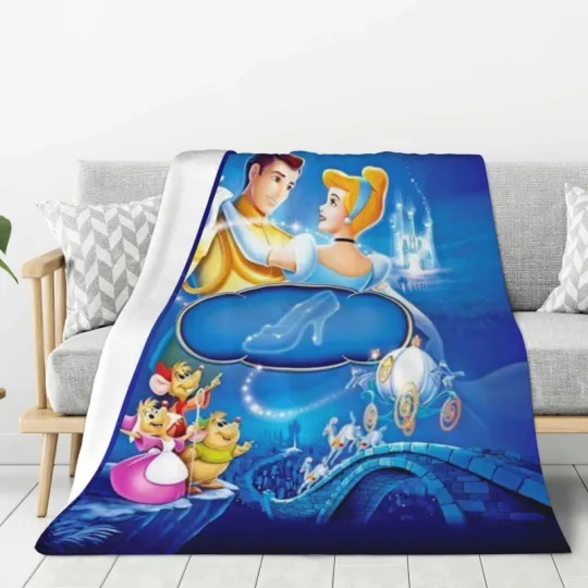 Disney Mickey Halloween Flannel Blanket Kawaii Spooky Cute Lightweight Throw