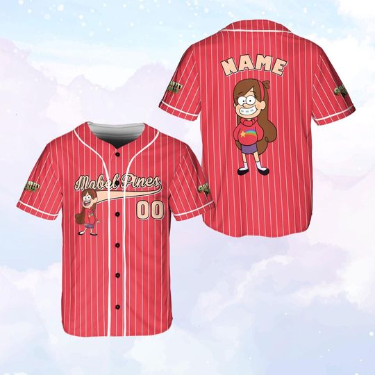 Custom Name Disney Gravity Falls Baseball Jersey, Gravity Falls Matching Cartoon