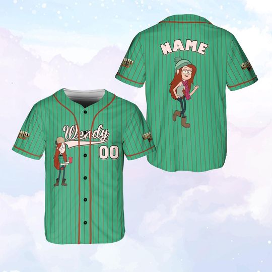Custom Name Disney Gravity Falls Baseball Jersey, Gravity Falls Matching Cartoon