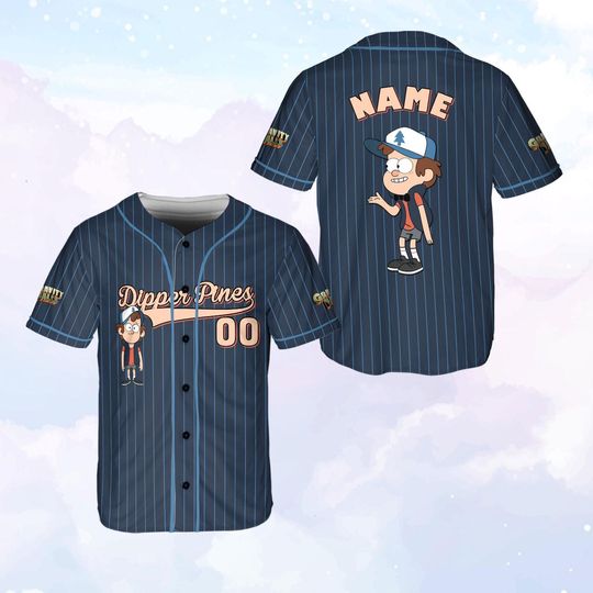 Custom Name Disney Gravity Falls Baseball Jersey, Gravity Falls Matching Cartoon