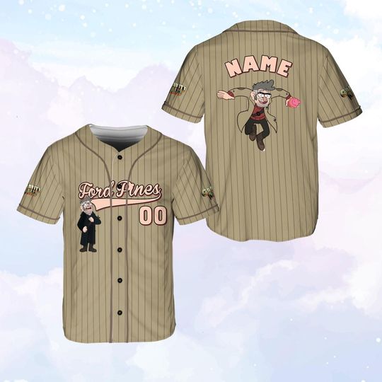 Custom Name Disney Gravity Falls Baseball Jersey, Gravity Falls Matching Cartoon