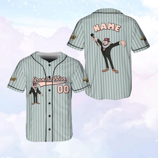 Custom Name Disney Gravity Falls Baseball Jersey, Gravity Falls Matching Cartoon