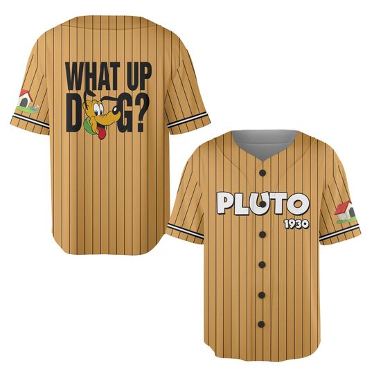 Two Sided Disney Pluto What's Up Dog Baseball Jersey, Disney Pluto Dog 1930