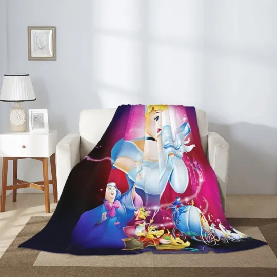 Disney Mickey Halloween Flannel Blanket Kawaii Spooky Cute Lightweight Throw