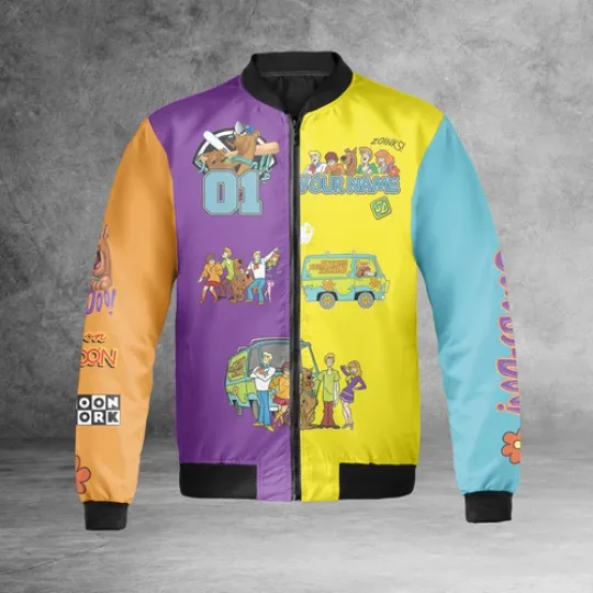 Personalized Scooby Doo Mystery Machine Where Are You Bomber Jacket