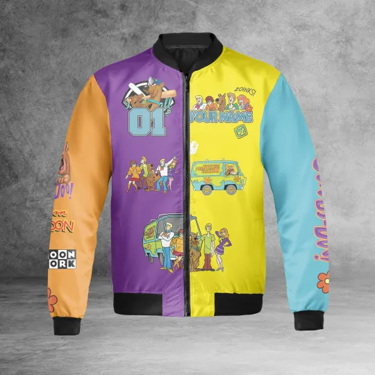 Personalized Scooby Doo Mystery Machine Where Are You Bomber Jacket