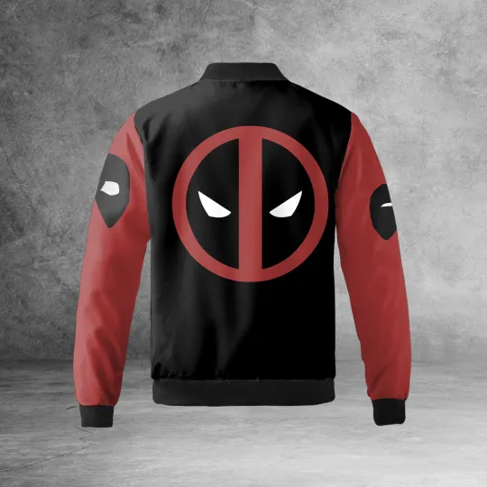 Personalized Deadpool Symbol Superhero Fans Gift Black Red Jacket