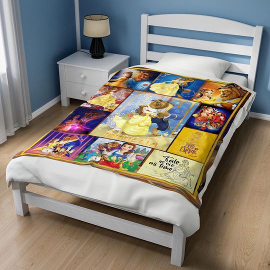 Personalized Beauty and the Beast Blanket/Disney Princess Belle Valentine Blanket/Beauty the Beast Blanket/Princess Birthday Blanket