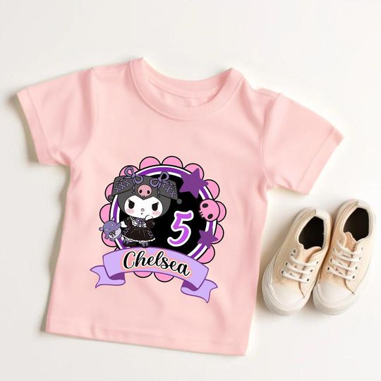 Kawaii Black Kitty Birthday Tee Personalized Kawaii Cat Birthday Theme Party Family Matching Tee Gift for Girl Kuro cat outfit Toddler