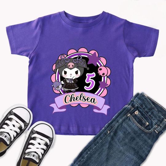 Kawaii Black Kitty Birthday Tee Personalized Kawaii Cat Birthday Theme Party Family Matching Tee Gift for Girl Kuro cat outfit Toddler