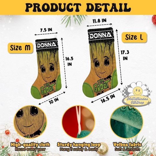 Personalized Superhero Disney Christmas Stocking, Marvel Guardians Of the Galaxy