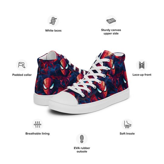 Mens high top Sneakers Spiderman