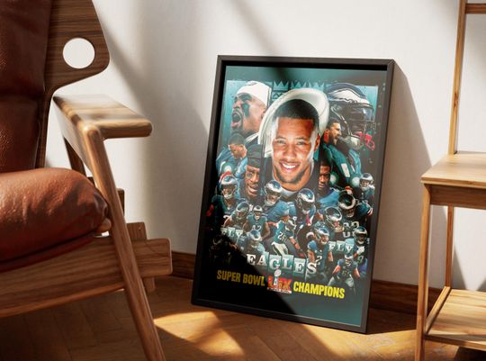 Philadelphia Eagles Poster, Super Bowl LIX Print, Champions Art, Eagles Fan Gift, 2025 Super Bowl