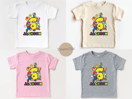 Super Mario Birthday Shirt, Custom Mario Shirt, Super Mario Family Birthday Party Shirt, Super Mario Kids Shirt
