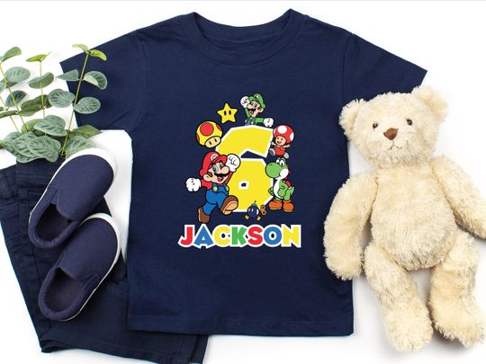 Super Mario Birthday Shirt, Custom Mario Shirt, Super Mario Family Birthday Party Shirt, Super Mario Kids Shirt