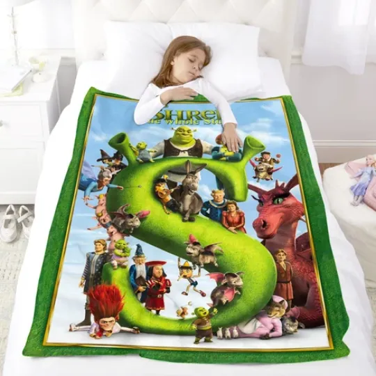 Shrek Blanket Soft Bed Sofa Birthday Gift Cartoon for Kids