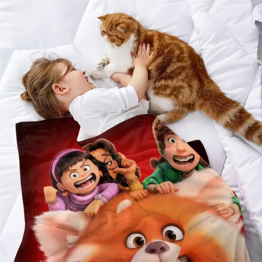 Turning Red Blanket Soft Bed Sofa Couch Birthday Gift for Kids