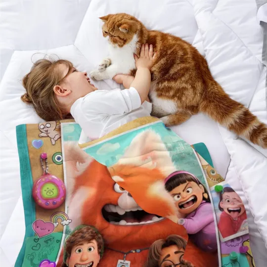 Turning Red Blanket Soft Bed Sofa Couch Birthday Gift for Kids