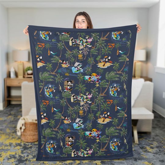 Mickey And Friends Throw Blanket, Aloha Disney Mickey Throw Blanket