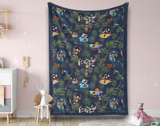 Mickey And Friends Throw Blanket, Aloha Disney Mickey Throw Blanket