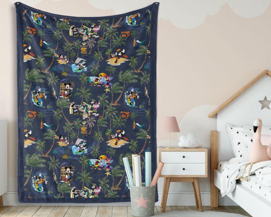 Mickey And Friends Throw Blanket, Aloha Disney Mickey Throw Blanket