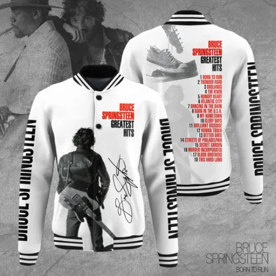 Bruce Springsteen Music Baseball Jacket For Fan