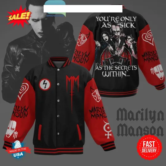 Marilyn Manson You’re Only As Sick As The Secrets Within Baseball Jacket