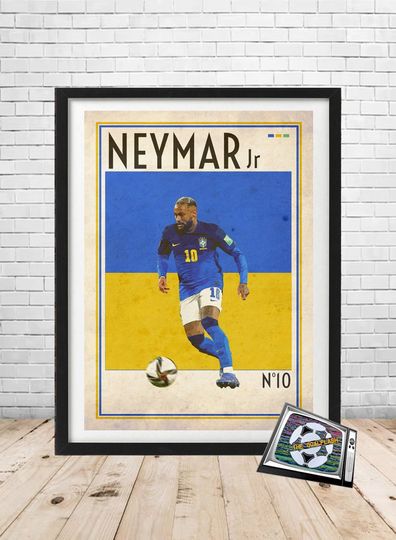 NEYMAR JR Retro style illustrated art print