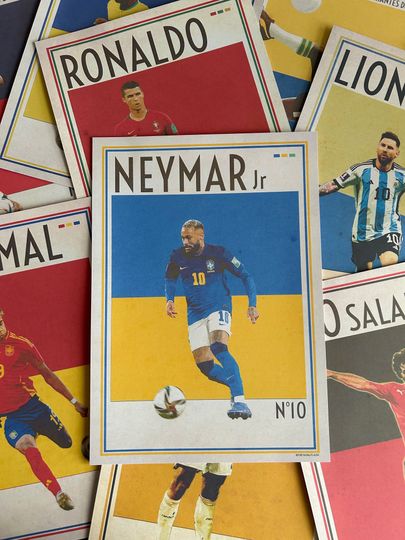 NEYMAR JR Retro style illustrated art print
