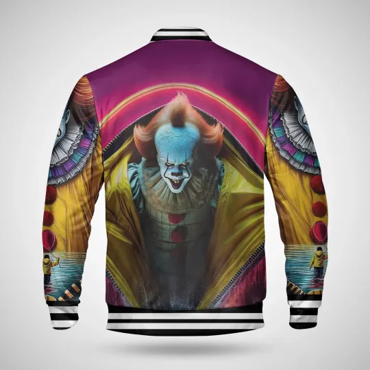 Horror Pennywise We All Float Down Here Baseball Jacket