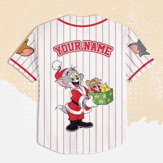 Personalized Cat and Mouse Baseball Jersey, Disney Cat and Mouse Baseball Jersey