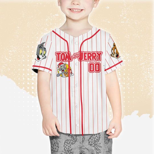 Personalized Cat and Mouse Baseball Jersey, Disney Cat and Mouse Baseball Jersey