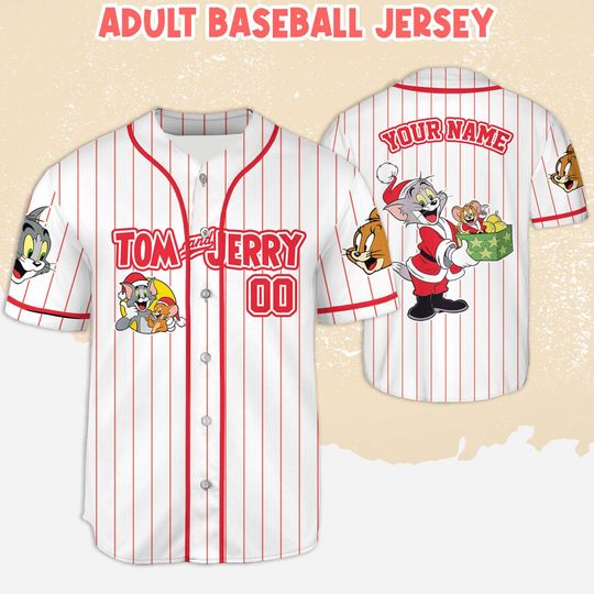 Personalized Cat and Mouse Baseball Jersey, Disney Cat and Mouse Baseball Jersey