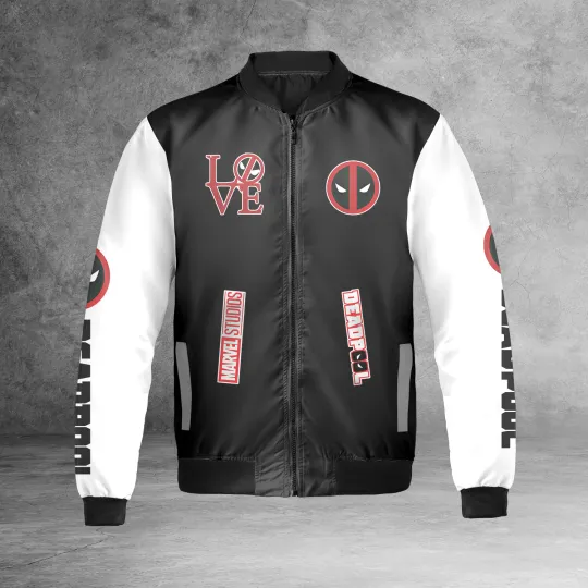 Deadpool Love You Fvck You Gift For Deadpool Lovers Bomber Jacket