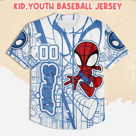 Personalized Spidey Baseball Jersey, Disney Spiderman Spidey Baseball Jersey