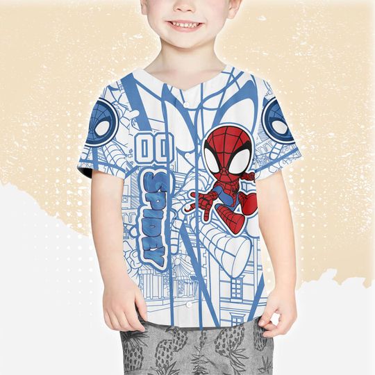 Personalized Spidey Baseball Jersey, Disney Spiderman Spidey Baseball Jersey