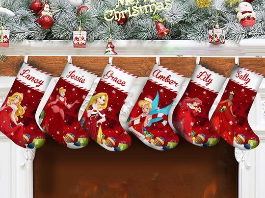 Custom Disney Princess Christmas Stocking, Disney Christmas Stocking