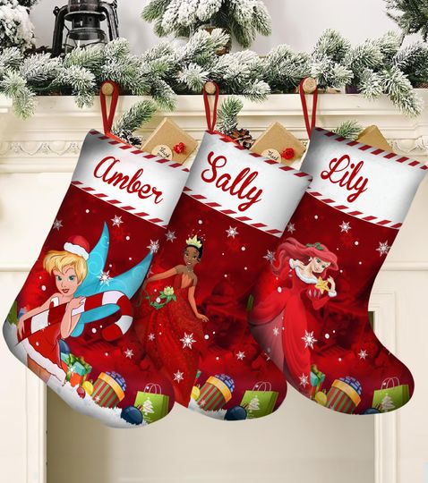Custom Disney Princess Christmas Stocking, Disney Christmas Stocking