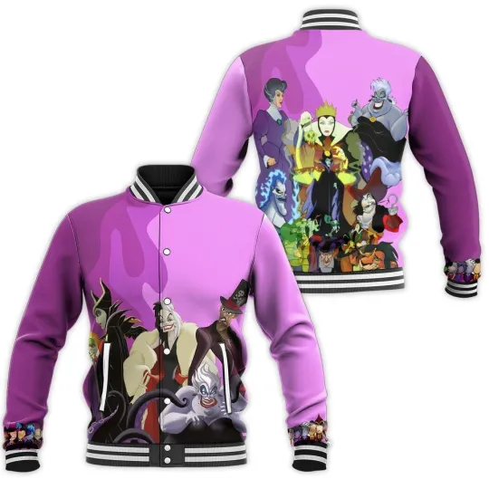 Villains Witches Maleficent Evil Queen Ursula Disney Baseball Jacket
