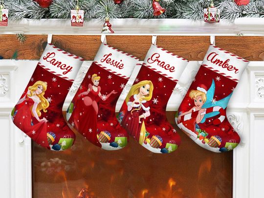 Custom Disney Princess Christmas Stocking, Disney Christmas Stocking