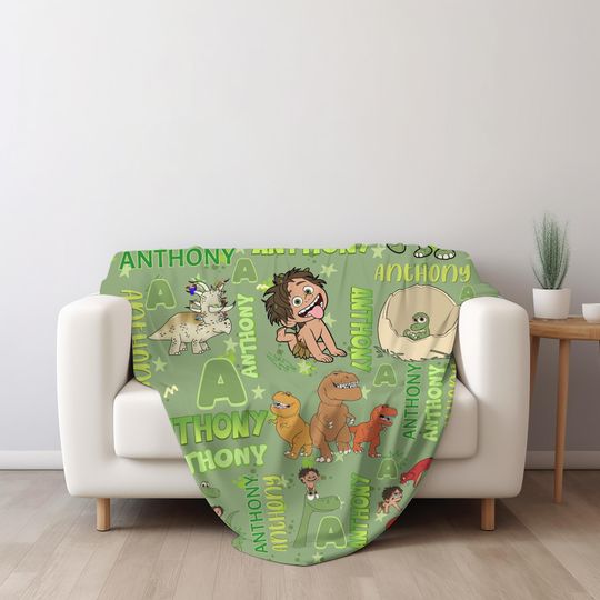 Personalized Disney Pixar The Good Dinosaur Blanket, Custom Name Dinosaur Blanket