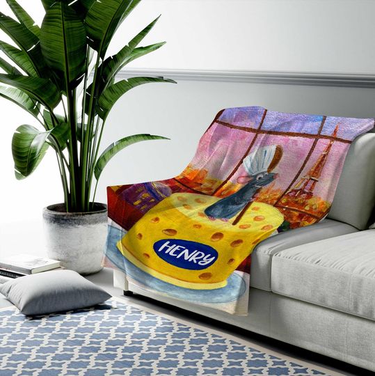 Custom Name Blanket, Disney Ratatouille Blanket, Personalized Blankets Birthday Gift