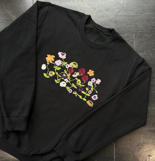 Eras tour surprise song Brown Coquette flowers sweatshirt flower crewneck sweatshirt sweater Off the shoulder crewneck sweater surprise song