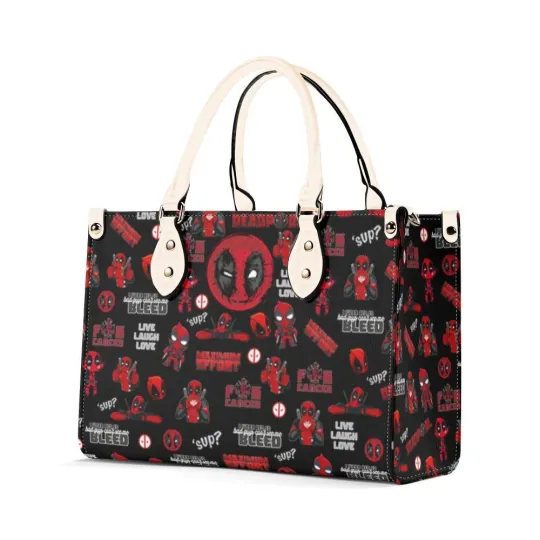 Deadpool Luxury Women PU Leather Handbag, Mavel Leather Handbag